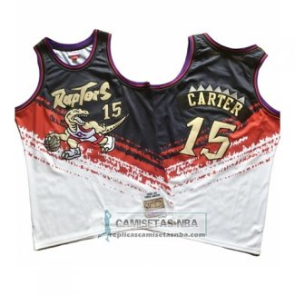 Camiseta Toronto Raptors Vince Carter Mitchell & Ness Negro Rojo