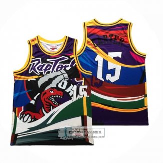 Camiseta Toronto Raptors Vince Carter Rainbow Classic Negro