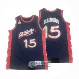 Camiseta USA 1996 Hakeem Olajuwon NO 15 Azul