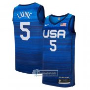 Camiseta USA 2021 Zach LaVine NO 5 Azul