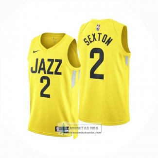 Camiseta Utah Jazz Colin Sexton NO 2 Icon 2024-25 Amarillo