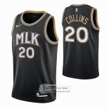Camiseta Atlanta Hawks John Collins Ciudad 2020-21 Negro