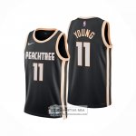 Camiseta Atlanta Hawks Trae Young NO 11 Ciudad 2025-26 Negro
