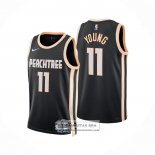 Camiseta Atlanta Hawks Trae Young NO 11 Ciudad 2025-26 Negro