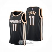 Camiseta Atlanta Hawks Trae Young NO 11 Ciudad 2025-26 Negro
