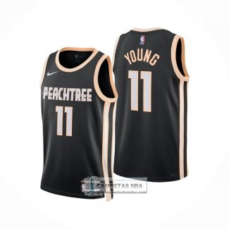 Camiseta Atlanta Hawks Trae Young NO 11 Ciudad 2025-26 Negro
