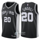 Camiseta Autentico Spurs Ginobili 2017-18 Negro