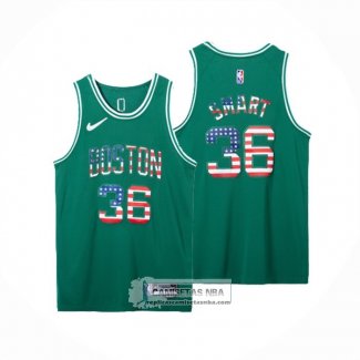 Camiseta Boston Celtics Marcus Smart NO 36 75th Bandera Edition Verde