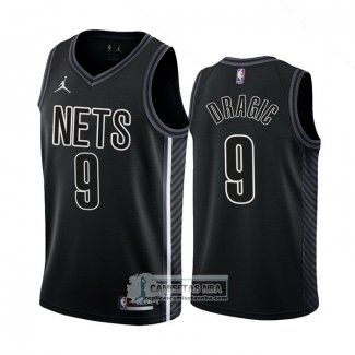 Camiseta Brooklyn Nets Goran Dragic NO 9 Statement 2022-23 Negro