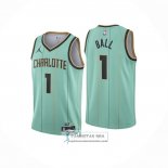 Camiseta Charlotte Hornets Lonzo Ball NO 1 Ciudad 2024-25 Verde