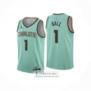 Camiseta Charlotte Hornets Lonzo Ball NO 1 Ciudad 2024-25 Verde