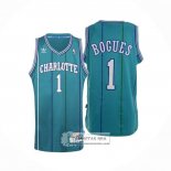 Camiseta Charlotte Hornets Muggsy Bogues NO 1 Retro Azul