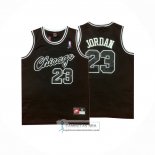 Camiseta Chicago Bulls Michael Jordan NO 23 Retro Negro Blanco