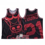 Camiseta Chicago Bulls Thaddeus Young Mitchell & Ness Big Face Negro