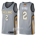 Camiseta Cleveland Cavaliers Kyrie Irving NO 2 Ciudad 2018 Gris