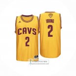 Camiseta Cleveland Cavaliers Kyrie Irving NO 2 Retro Amarillo