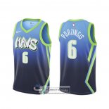 Camiseta Dallas Mavericks Kristaps Porzingis Ciudad 2019-20 Azul