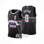 Camiseta Denver Nuggets Christian Braun NO 0 Ciudad 2025-26 Negro