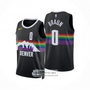 Camiseta Denver Nuggets Christian Braun NO 0 Ciudad 2025-26 Negro