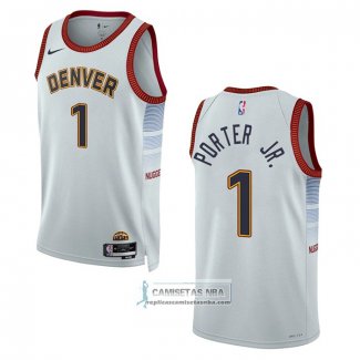 Camiseta Denver Nuggets Michael Porter JR. NO 1 Ciudad 2022-23 Blanco