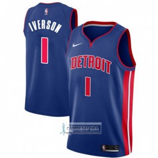 Camiseta Detroit Pistons Allen Iverson NO 1 Icon Azul