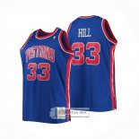 Camiseta Detroit Pistons Grant Hill NO 33 Mitchell & Ness 1995-96 Azul