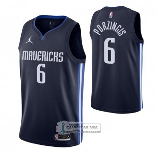 Camiseta Doncic Mavericks Kristaps Porzingis Statement 2020-21 Azul