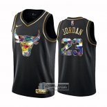 Camiseta Golden Edition Chicago Bulls Michael Jordan NO 23 2021-22 Negro