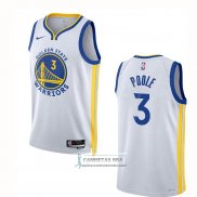 Camiseta Golden State Warriors Jordan Poole NO 3 Association 2022-23 Blanco