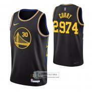 Camiseta Golden State Warriors Stephen Curry 2974th 3 Points Negro