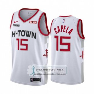 Camiseta Houston Rockets Clint Capela Ciudad Edition Blanco