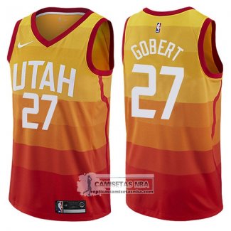 Camiseta Jazz Rudy Gobert Ciudad 2017-18 Oro