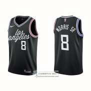 Camiseta Los Angeles Clippers Marcus Morris Sr. NO 8 Ciudad 2022-23 Negro