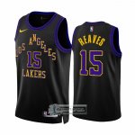 Camiseta Los Angeles Lakers Austin Reaves NO 15 Ciudad 2023-24 Negro