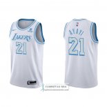 Camiseta Los Angeles Lakers Joel Ayayi NO 21 Ciudad 2021-22 Blanco