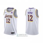 Camiseta Los Angeles Lakers Kendrick Nunn NO 12 Association 2021-22 Blanco