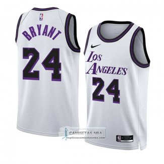 Camiseta Los Angeles Lakers Kobe Bryant NO 24 Ciudad 2022-23 Blanco