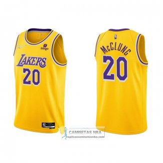 Camiseta Los Angeles Lakers Mac McClung NO 20 75th Anniversary 2021-22 Amarillo