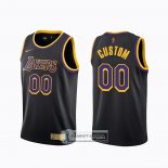 Camiseta Los Angeles Lakers Personalizada Earned 2020-21 Negro