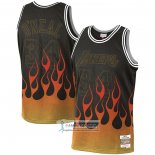 Camiseta Los Angeles Lakers Shaquille O'neal Flames Negro