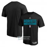 Camiseta Manga Corta Charlotte Hornets Practice Performance 2022-23 Negro