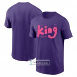 Camiseta Manga Corta Los Angeles Lakers James King Commemorative Violeta