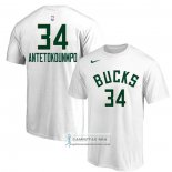 Camiseta Manga Corta Milwaukee Bucks Giannis Antetokounmpo Blanco