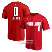 Camiseta Manga Corta Portland Trail Blazers Damian Lillard Rojo