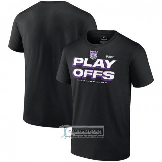 Camiseta Manga Corta Sacramento Kings 2023 NBA Playoffs Negro