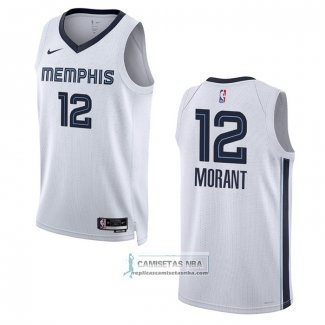 Camiseta Memphis Grizzlies Ja Morant NO 12 Association 2022-23 Blanco