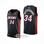Camiseta Miami Heat Giannis Antetokounmpo NO 34 Icon Negro