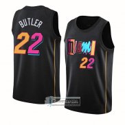 Camiseta Miami Heat Jimmy Butler NO 22 Ciudad 2021-22 Negro