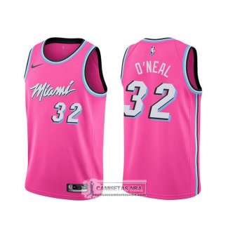 Camiseta Miami Heat Shaquille O'neal Earned Rosa