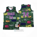 Camiseta Milwaukee Bucks Allen Iverson NO 34 Mitchell & Ness 2000-01 Verde